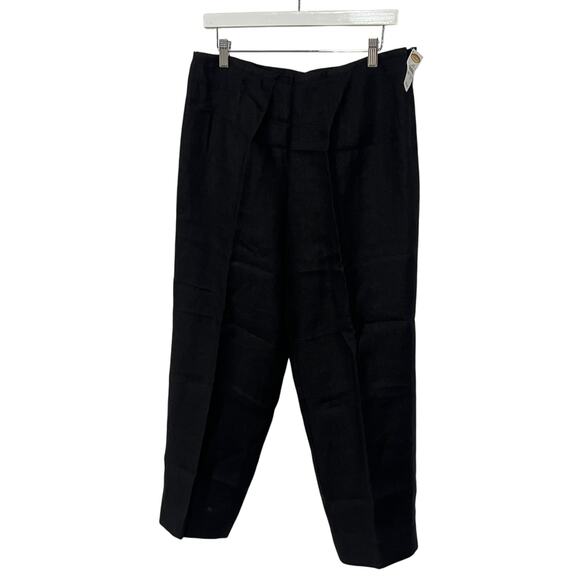 Talbots Womens Size 12 Irish 100% Linen Lined Ankle Pants Black Old Stock NWT - Picture 1 of 11